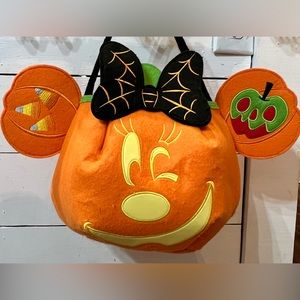 Disney Minnie Mouse Halloween Trick Or Treat Bag Glows In The Dark Fluorescent